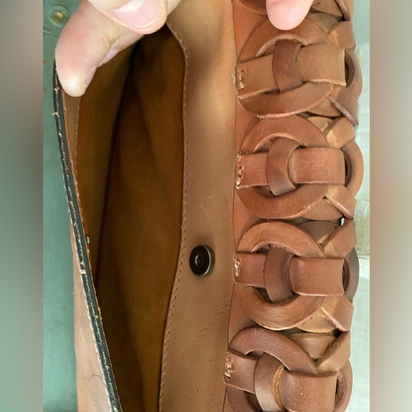 PATRICIA NASH CHAINLINK DUSTY ROSE LEATHER CLUTCH EUC - Picture 6 of 12